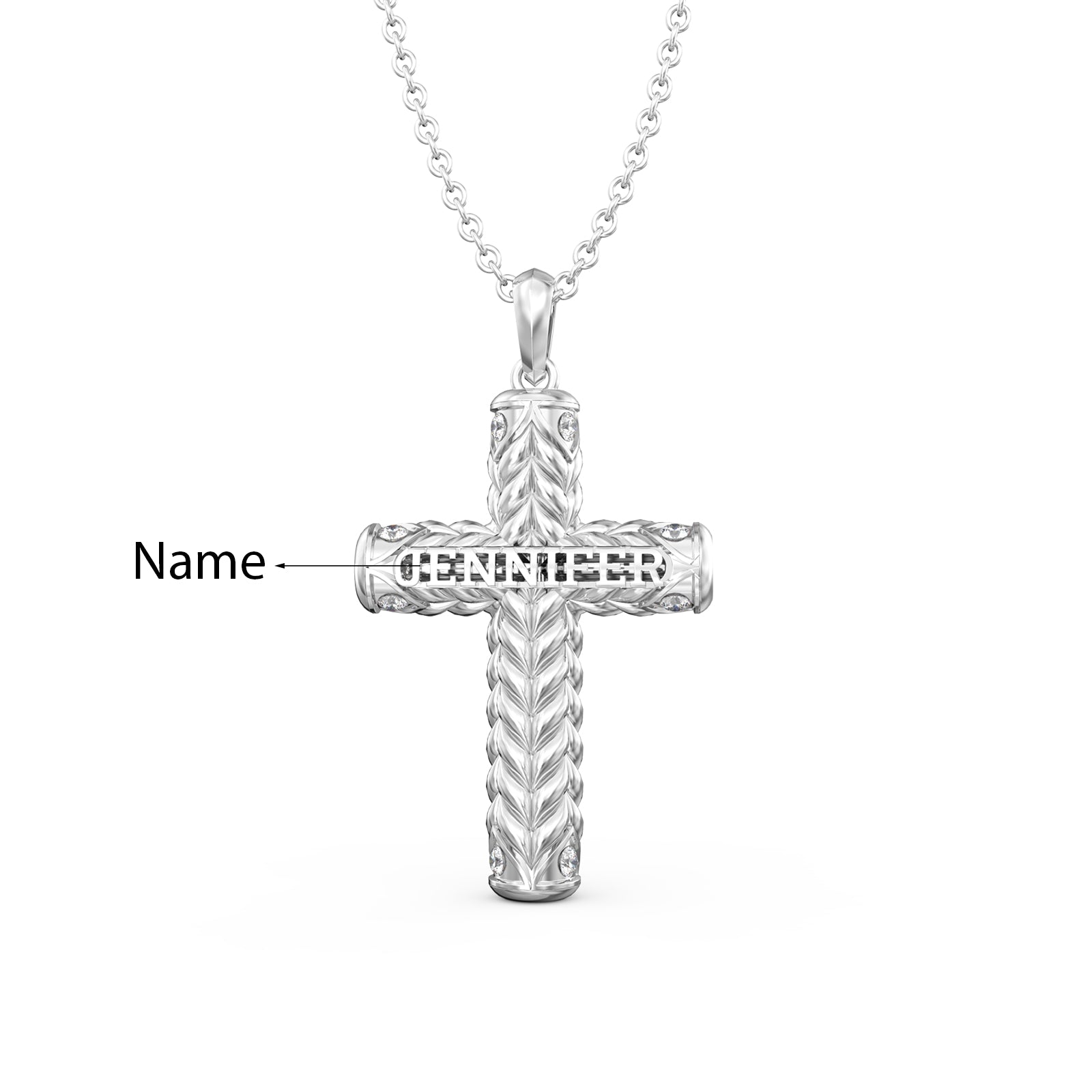 3D Jewelry Cross Necklace Silver