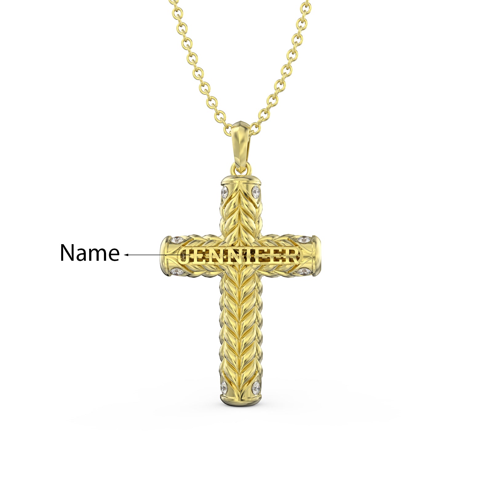3D Jewelry Cross Necklace Silver