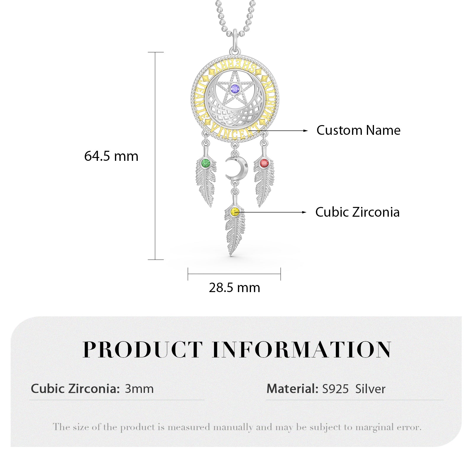 Dreamcatcher Necklace Silver