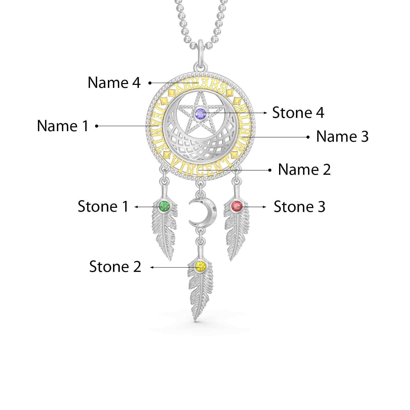 Dreamcatcher Necklace Silver