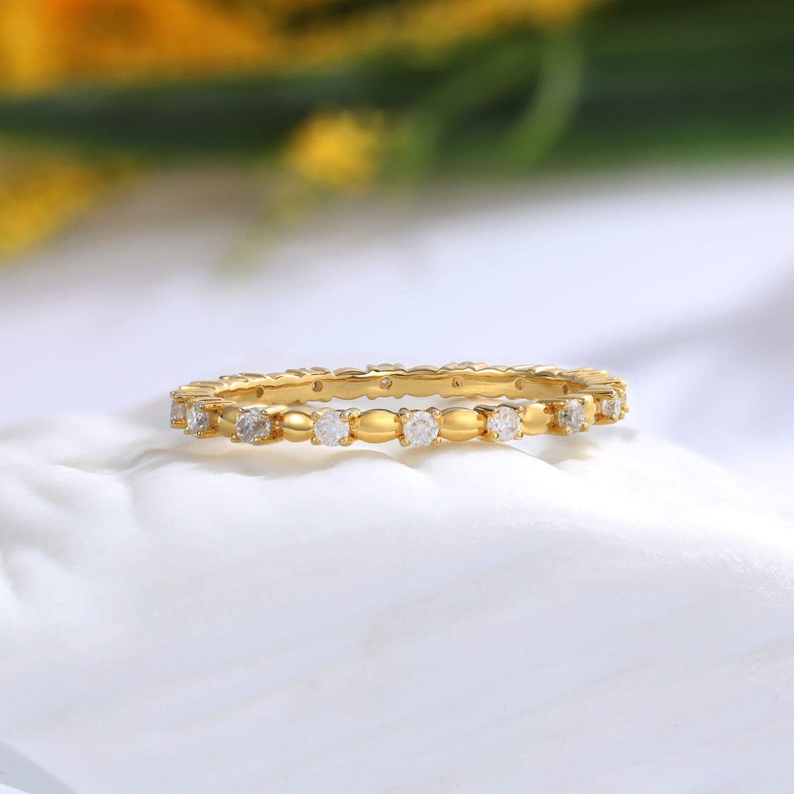 Stackable Eternity Moissanite 18K Gold