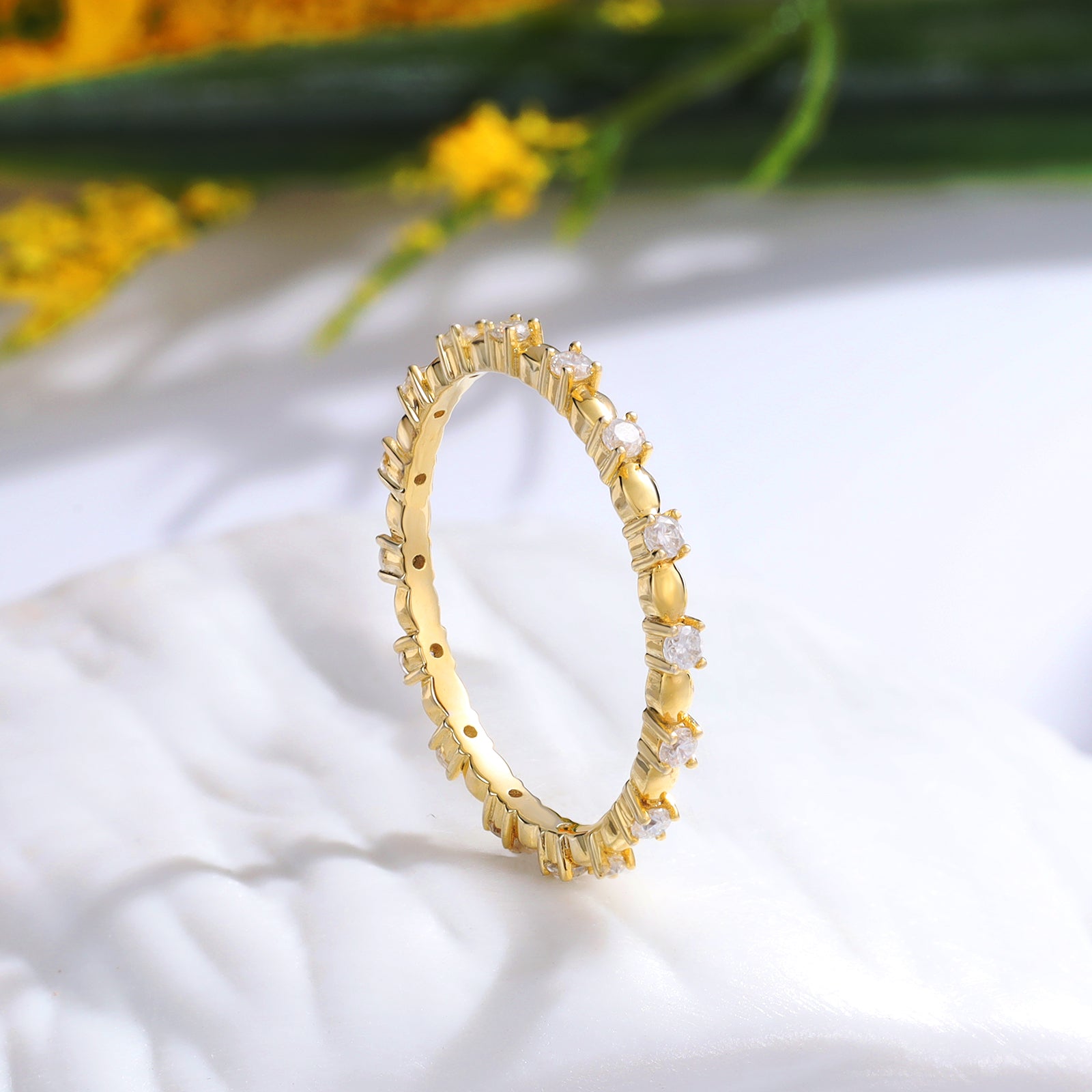 Stackable Eternity Moissanite 18K Gold