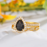 Bague Quartz Rutile Noir Naturel Or 14 & 18K