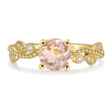 Bague Curve Morganite Naturelle Or 18K
