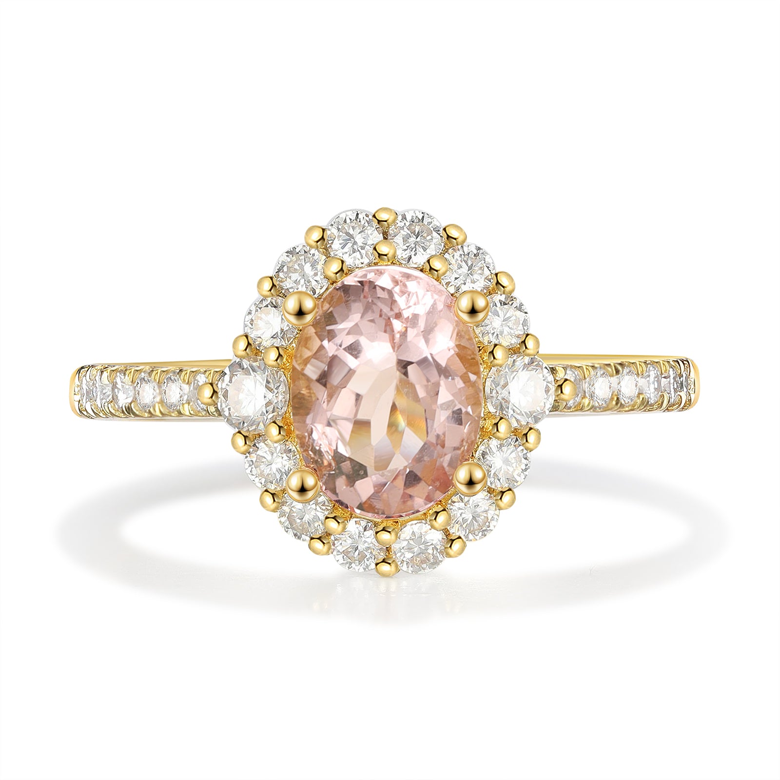 Natural Morganite Ring 14 & 18K Gold