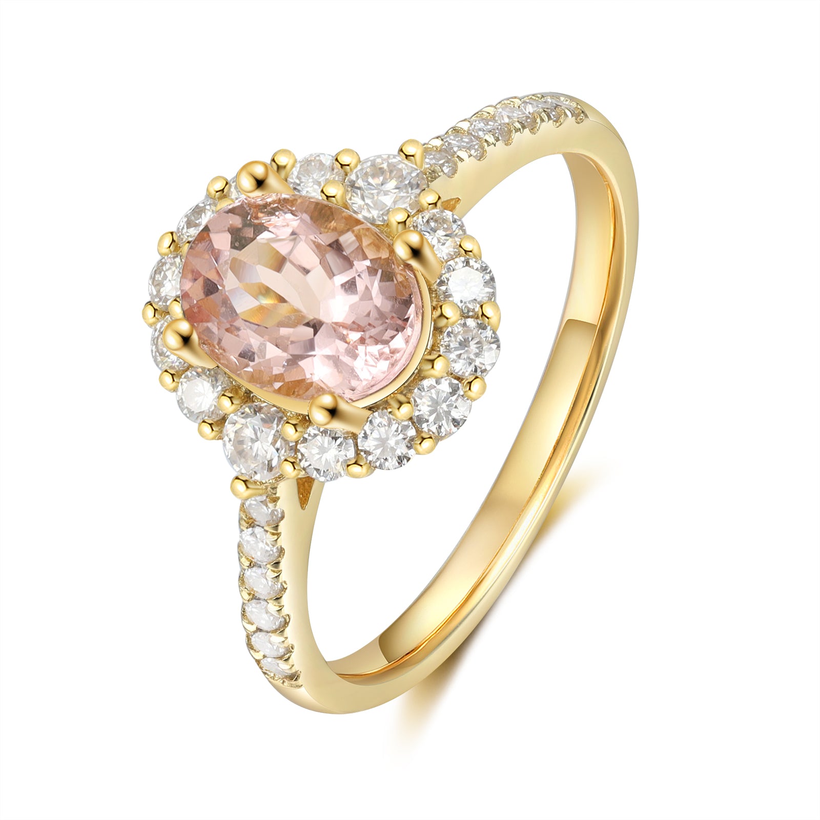Natural Morganite Ring 14 & 18K Gold
