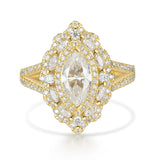 Bague en or 18 carats forme marquise