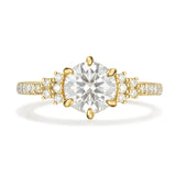 Round Natural Moissanite Ring Ring 18K Gold