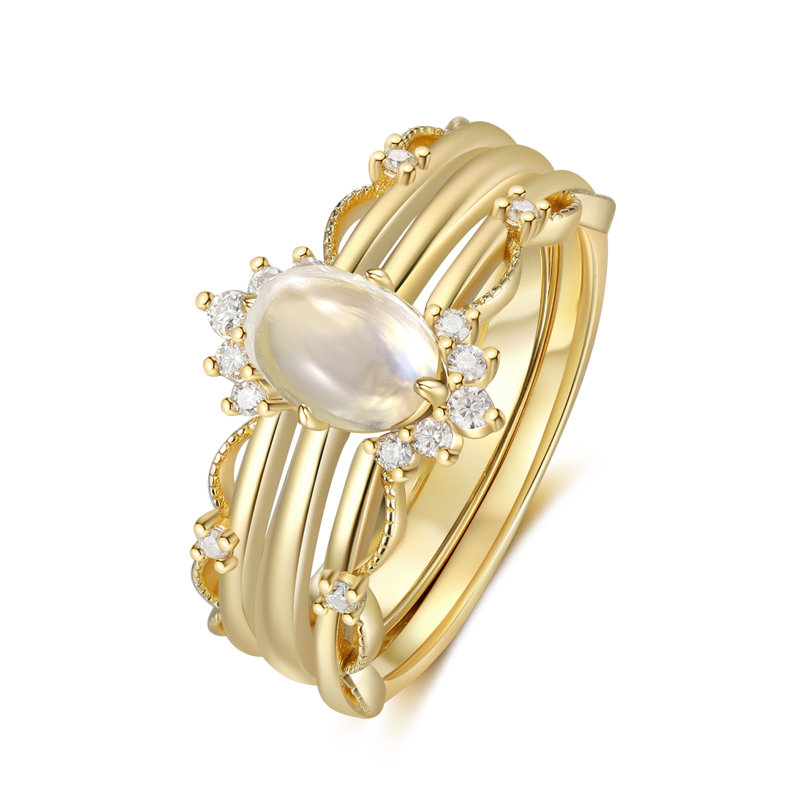 Beauty Natural Moonstone Ring18K Gold