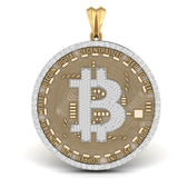 Bitcoin Diamond Pendant 10K Gold
