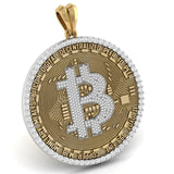 Bitcoin Diamond Pendant 10K Gold