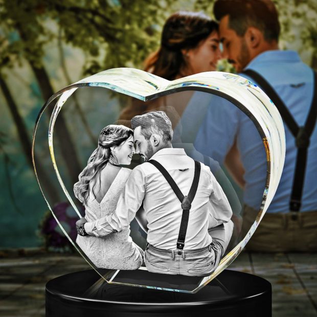 3D Crystal Small Heart 8x7cm 1 person