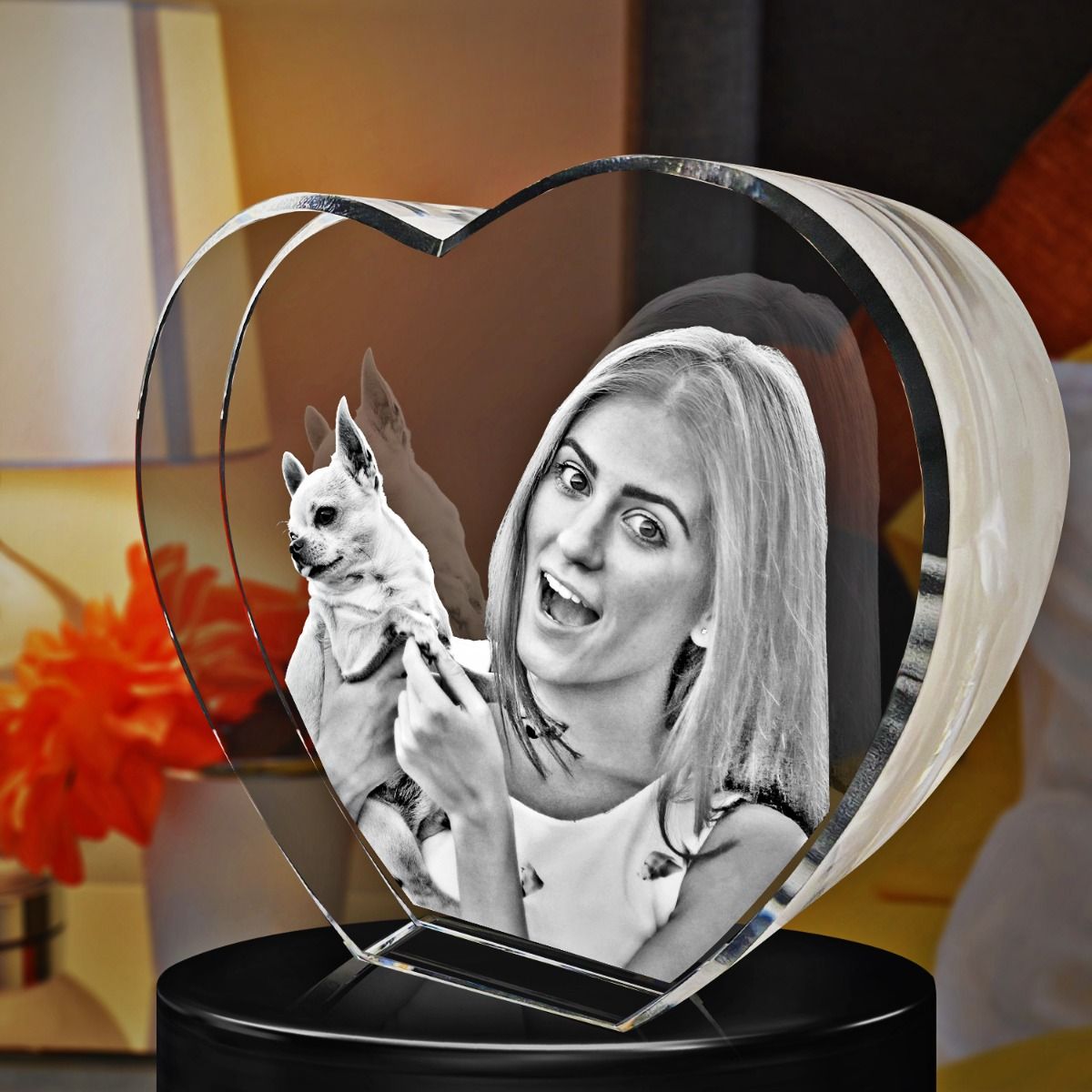 3D Crystal Small Heart 8x7cm 1 person