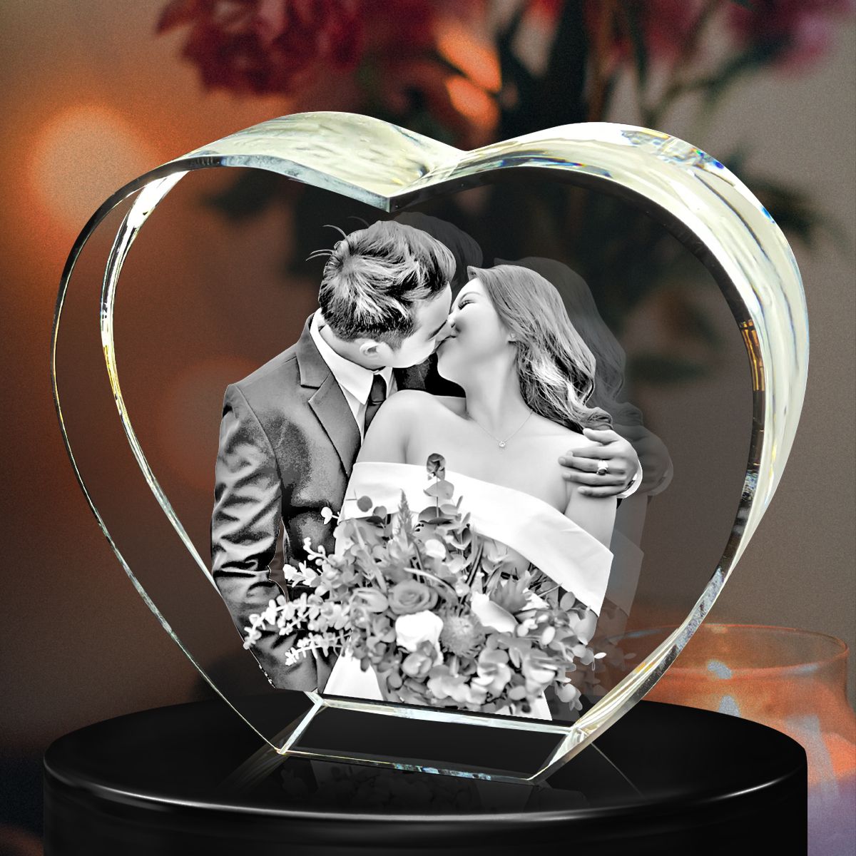 3D Crystal Small Heart 8x7cm 1 person
