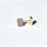 Boucle d'oreille à tige diamant rectangulaire en or 10 carats 0,31 ct