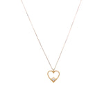 Collier de perles de coeur en or 14 carats