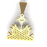 Haiti Flag Gold Pendant Diamonds