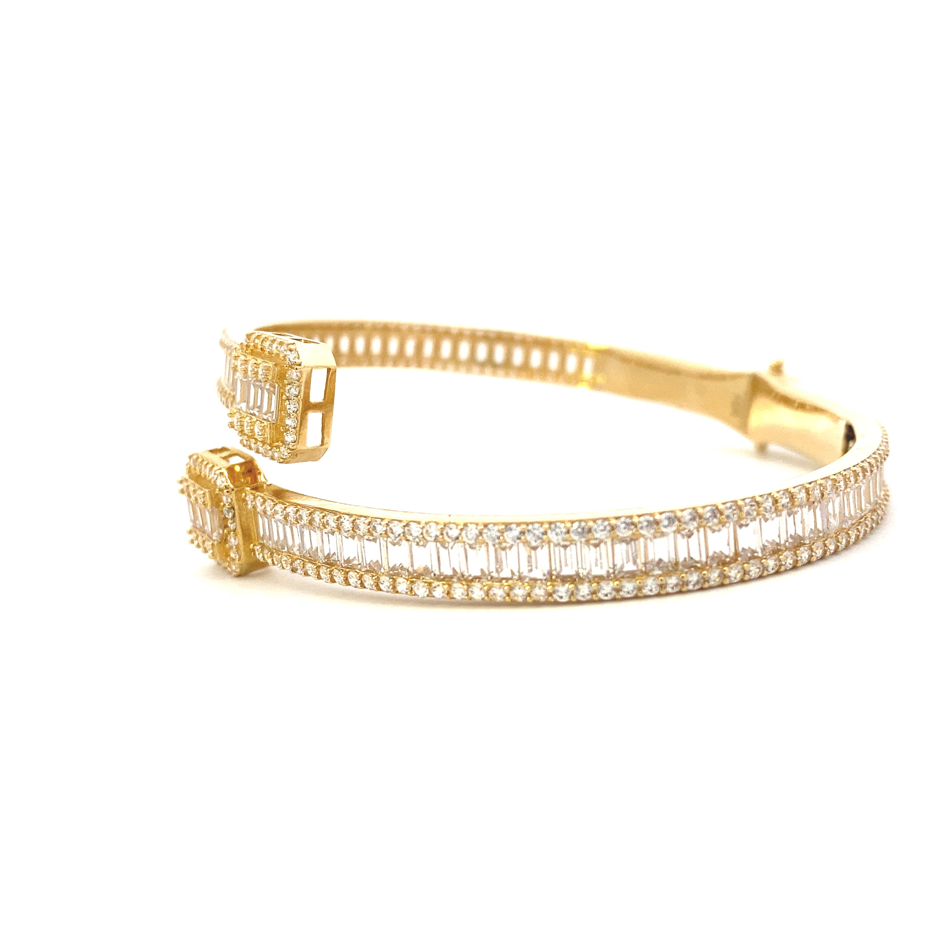 Bling Bangle Bracelet 10K Gold