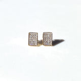 Boucle d'oreille à tige diamant rectangulaire en or 10 carats 0,31 ct