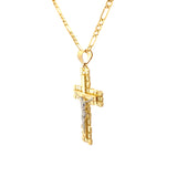 Nugget Cross Jesus Pendant 10K Gold