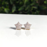 Petite boucle d'oreille à tige étoile en or 10 carats 0,31 ct