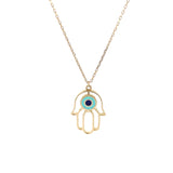 Collier Aqua Hamsa Or 14K