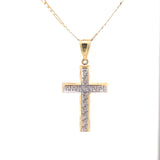 Double Side Cross Pendant 10K Gold