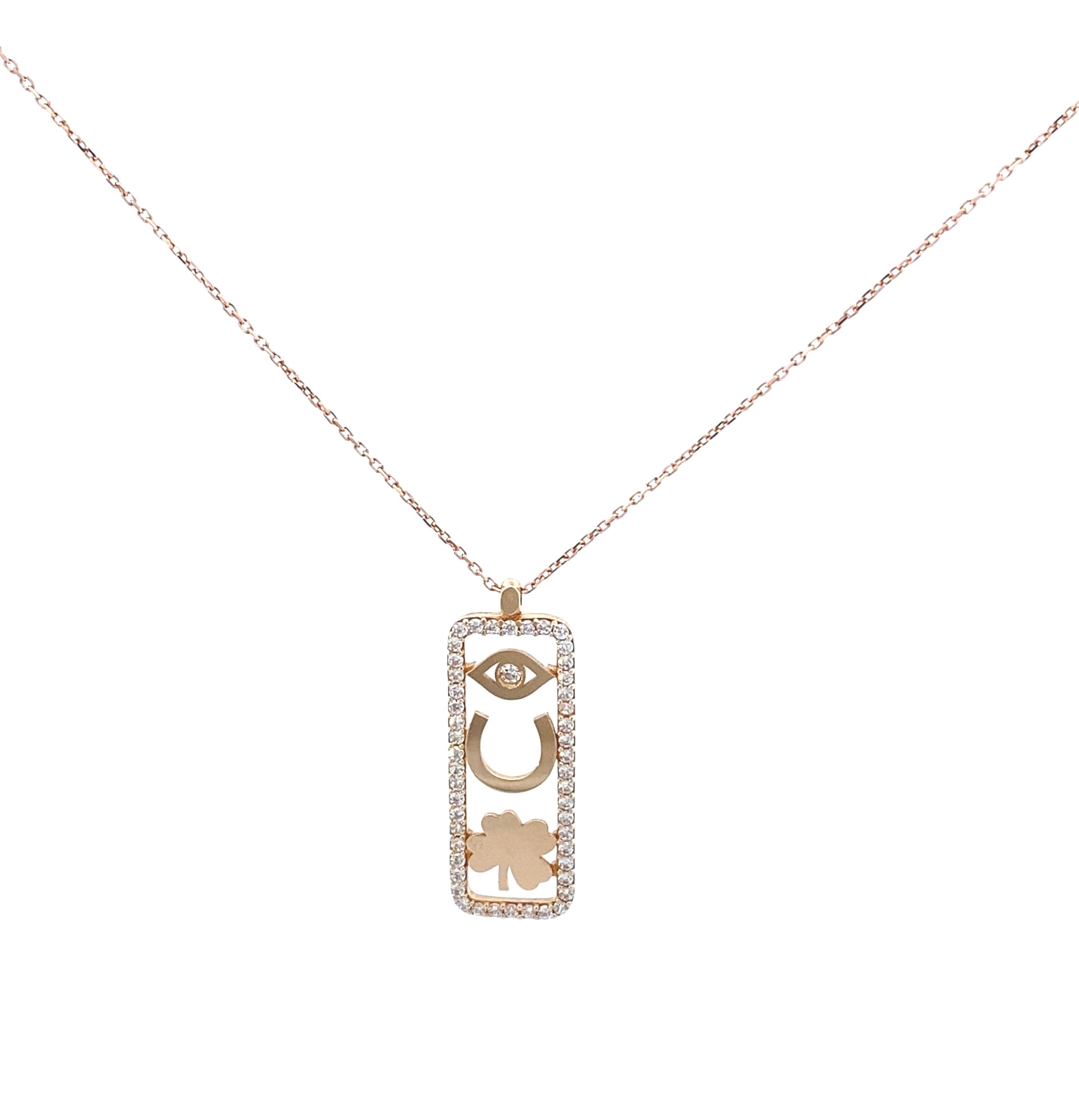 3 Luck Necklace 14K Gold