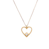 Collier de perles de coeur en or 14 carats
