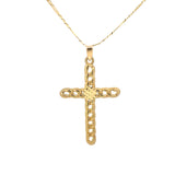 Pendentif Croix Coupe Cercle Or 10K