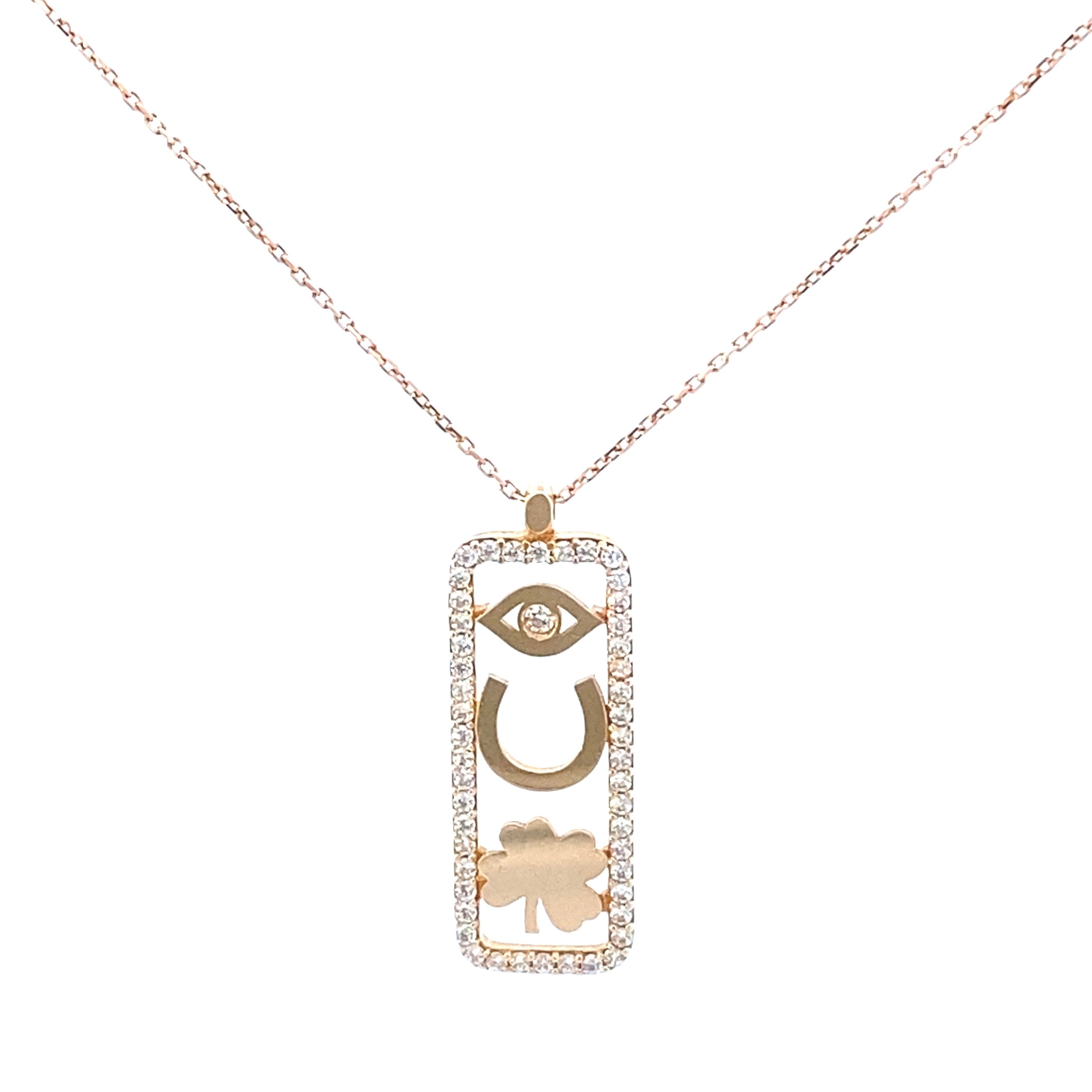 3 Luck Necklace 14K Gold