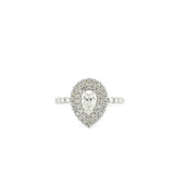 Bague de fiançailles diamant forme poire Halo