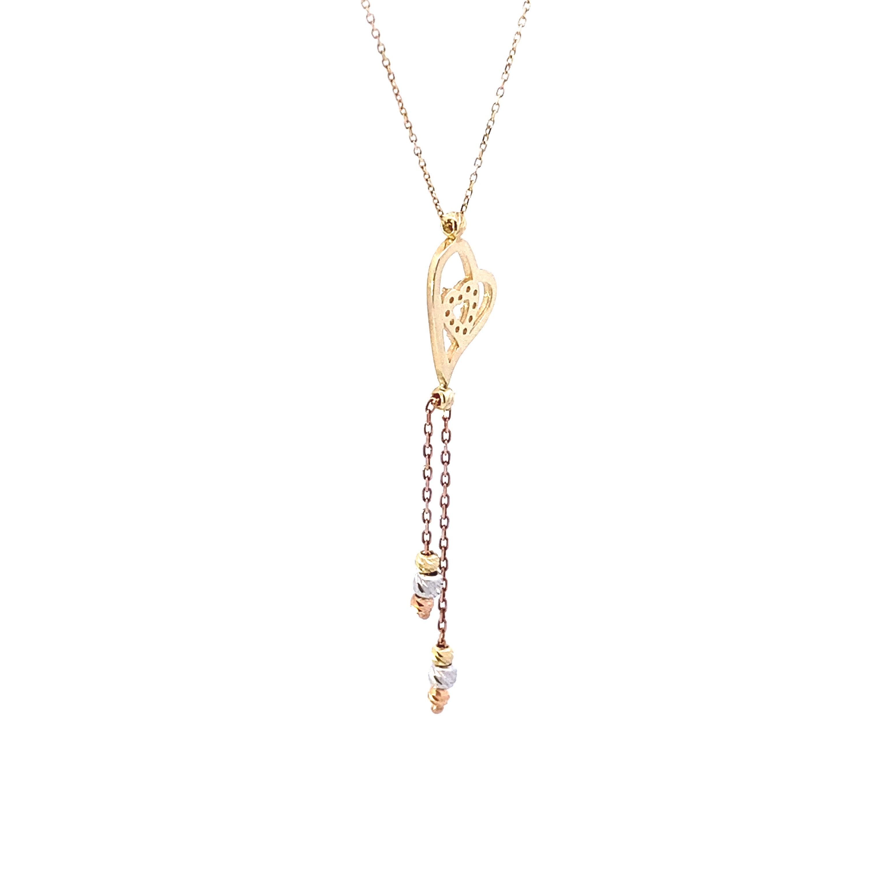 Hanging Heart Necklace 14K Gold