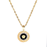 Pendentif Méduse Noire Or 10K 26x26mm