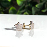 Petite boucle d'oreille à tige étoile en or 10 carats 0,31 ct