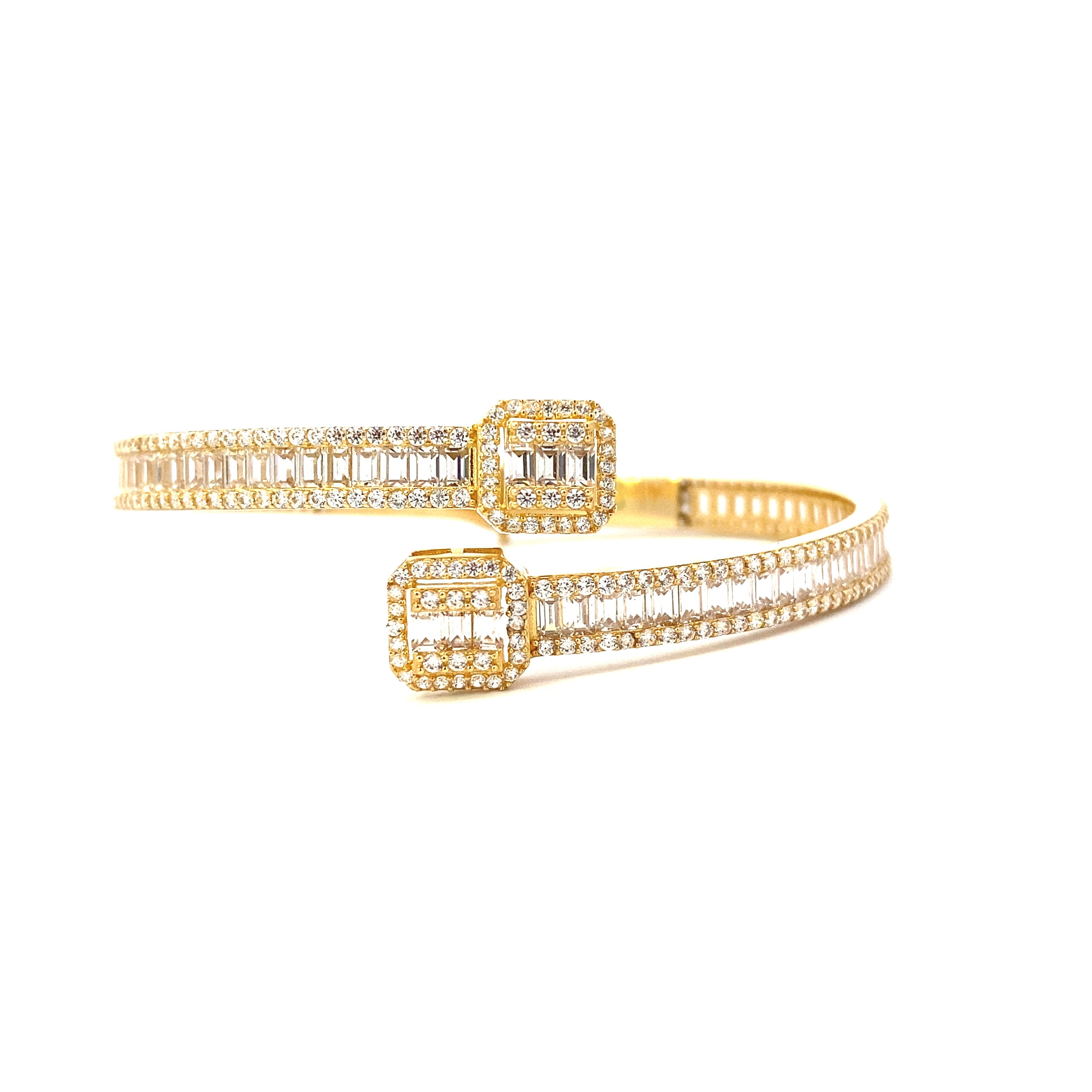 Bling Bangle Bracelet 10K Gold