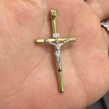Pendentif Croix Blanc & Noir Or 10K