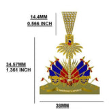 Haiti Flag Gold Pendant Diamonds