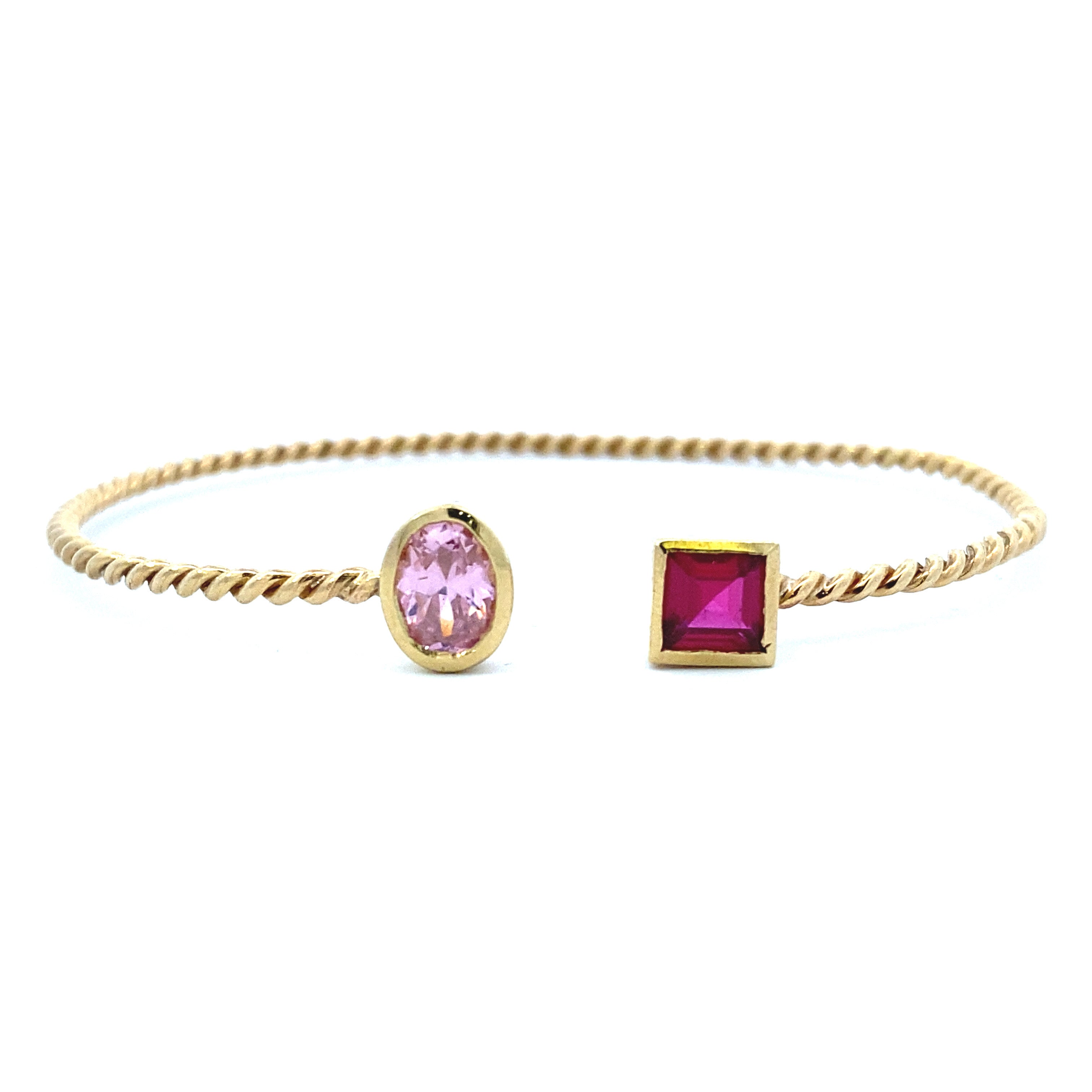 Rose Bangle Bracelet 10K Gold