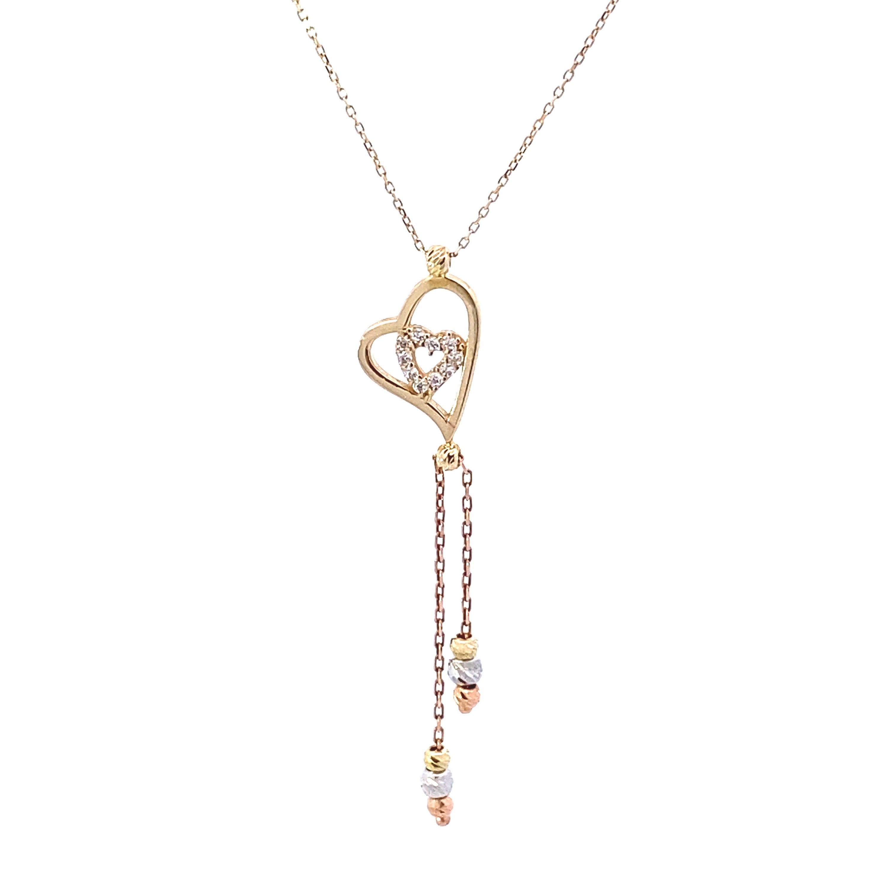 Hanging Heart Necklace 14K Gold