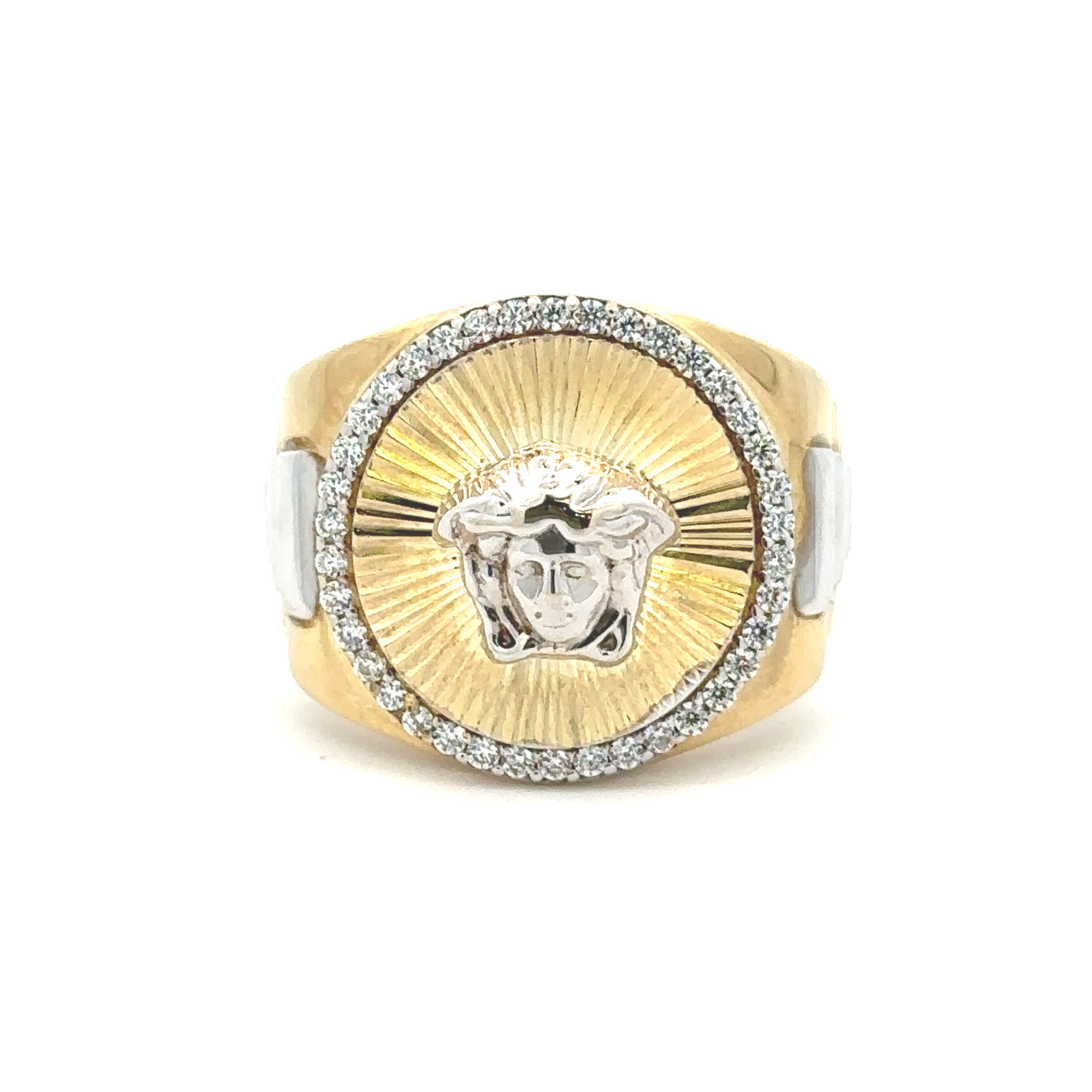 Diamond Cut Medusa Ring 10K Gold
