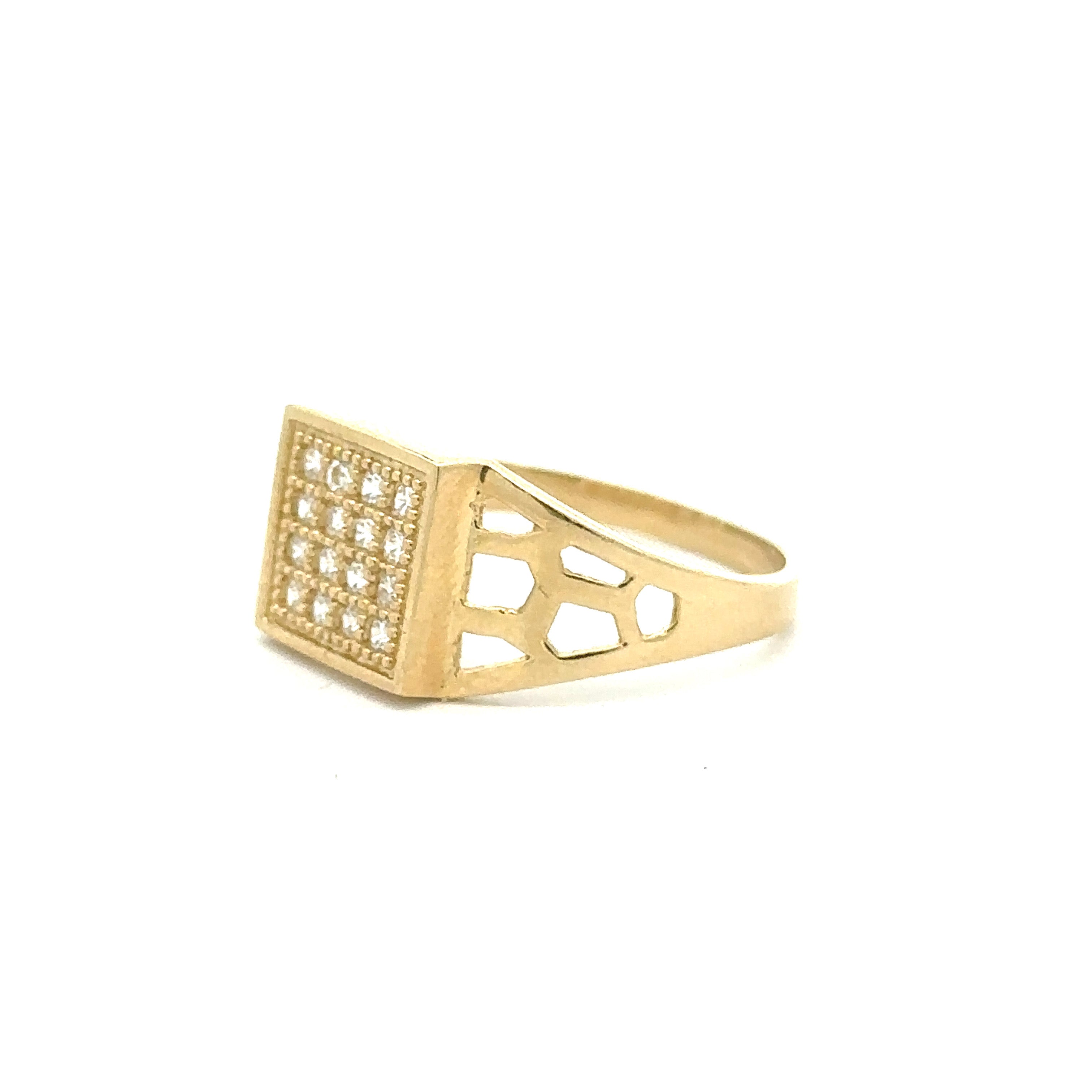 Stone Square Ring 10K Gold