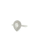 Bague de fiançailles diamant forme poire Halo