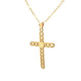 Pendentif Croix Coupe Cercle Or 10K