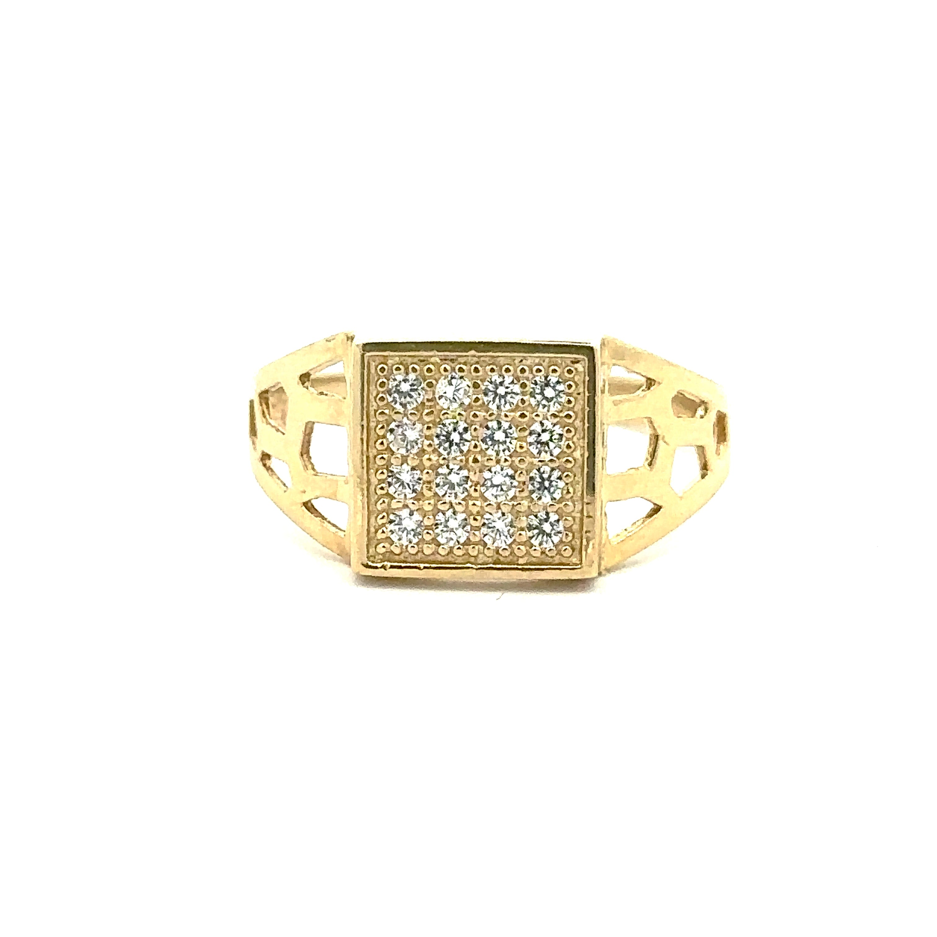 Stone Square Ring 10K Gold