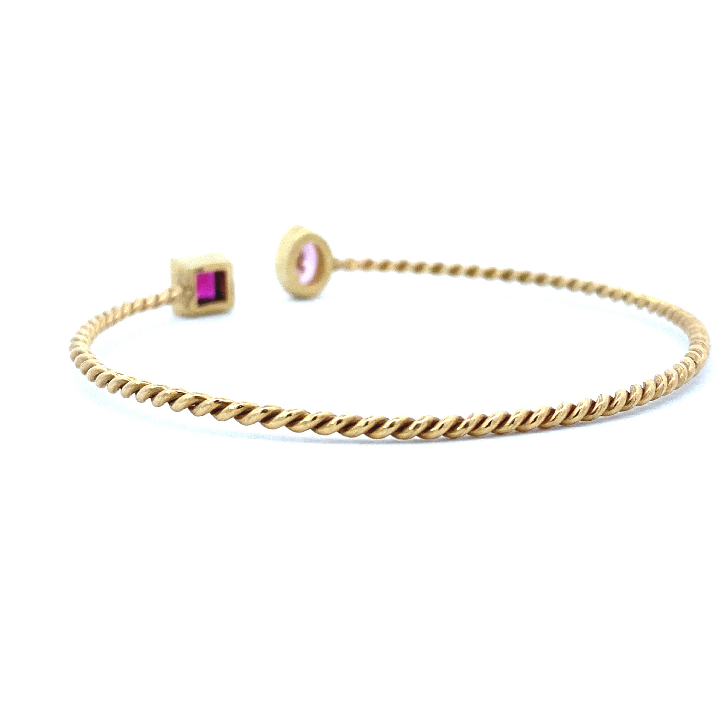 Rose Bangle Bracelet 10K Gold