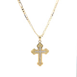 Pendentif Croix Orthodoxe Coupe Diamant Or 10K
