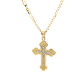 Pendentif Croix Orthodoxe Coupe Diamant Or 10K