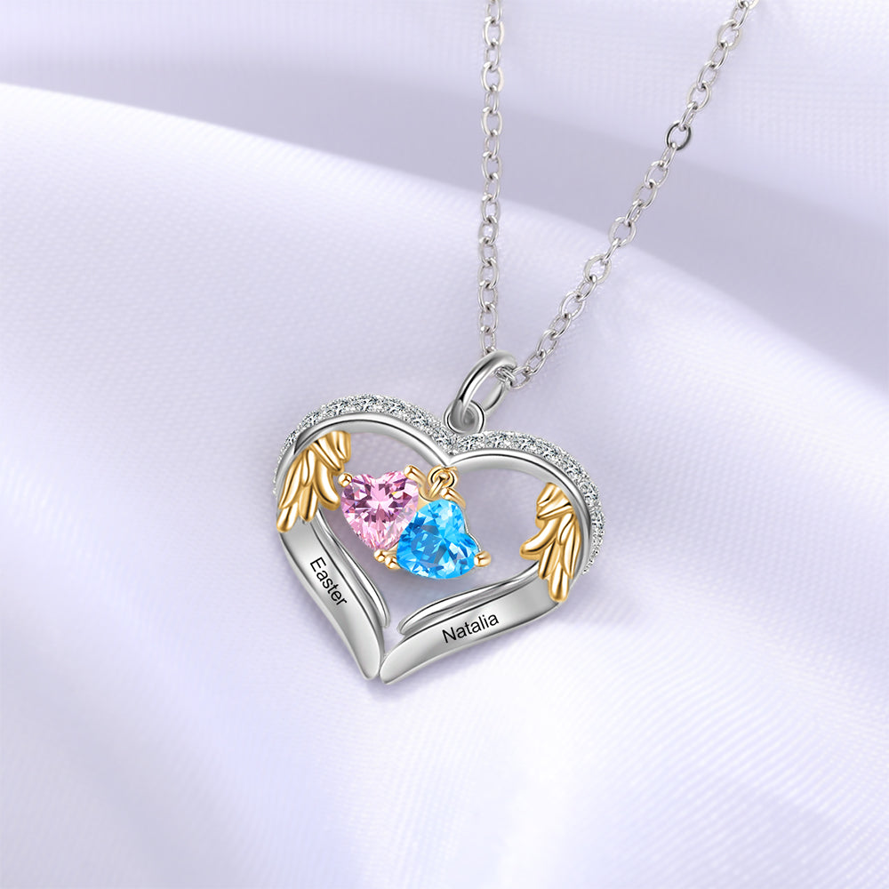 Heart Shape Pendant Necklace 2 to 6 Stones