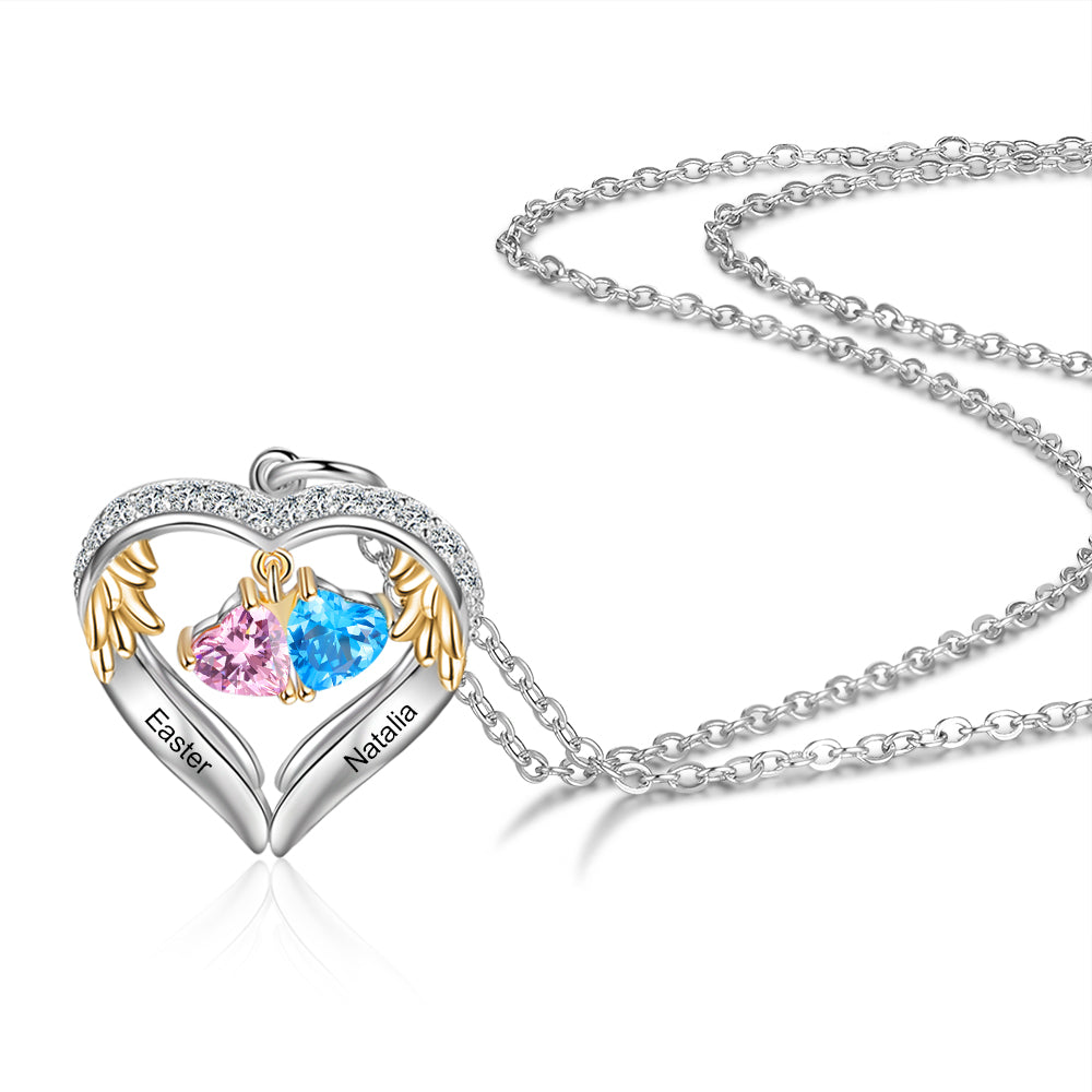 Heart Shape Pendant Necklace 2 to 6 Stones